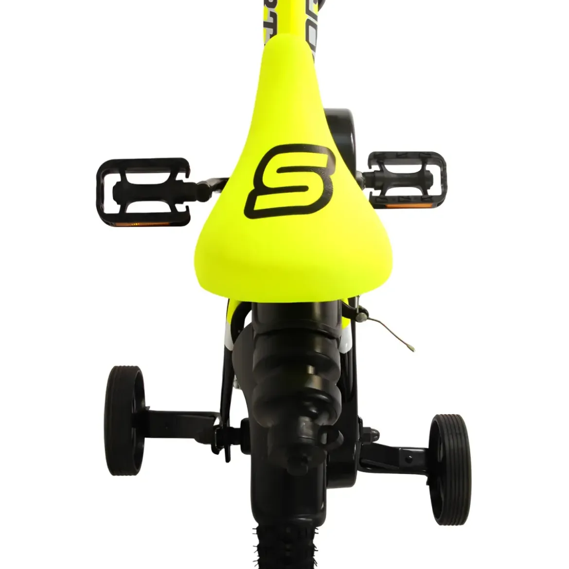 Bicicletta Bambini 12" Sportiva Giallo Rotelle Removibili Borraccia