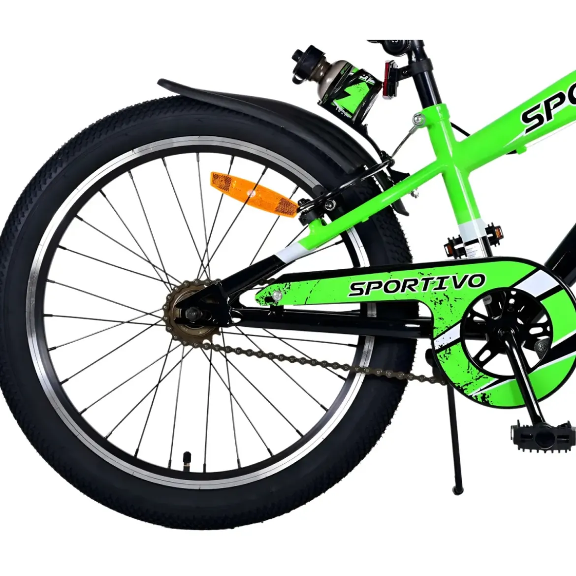 Bicicletta Bambini 20" Sportiva Verde Sportiva Portaborraccia Cavalletto