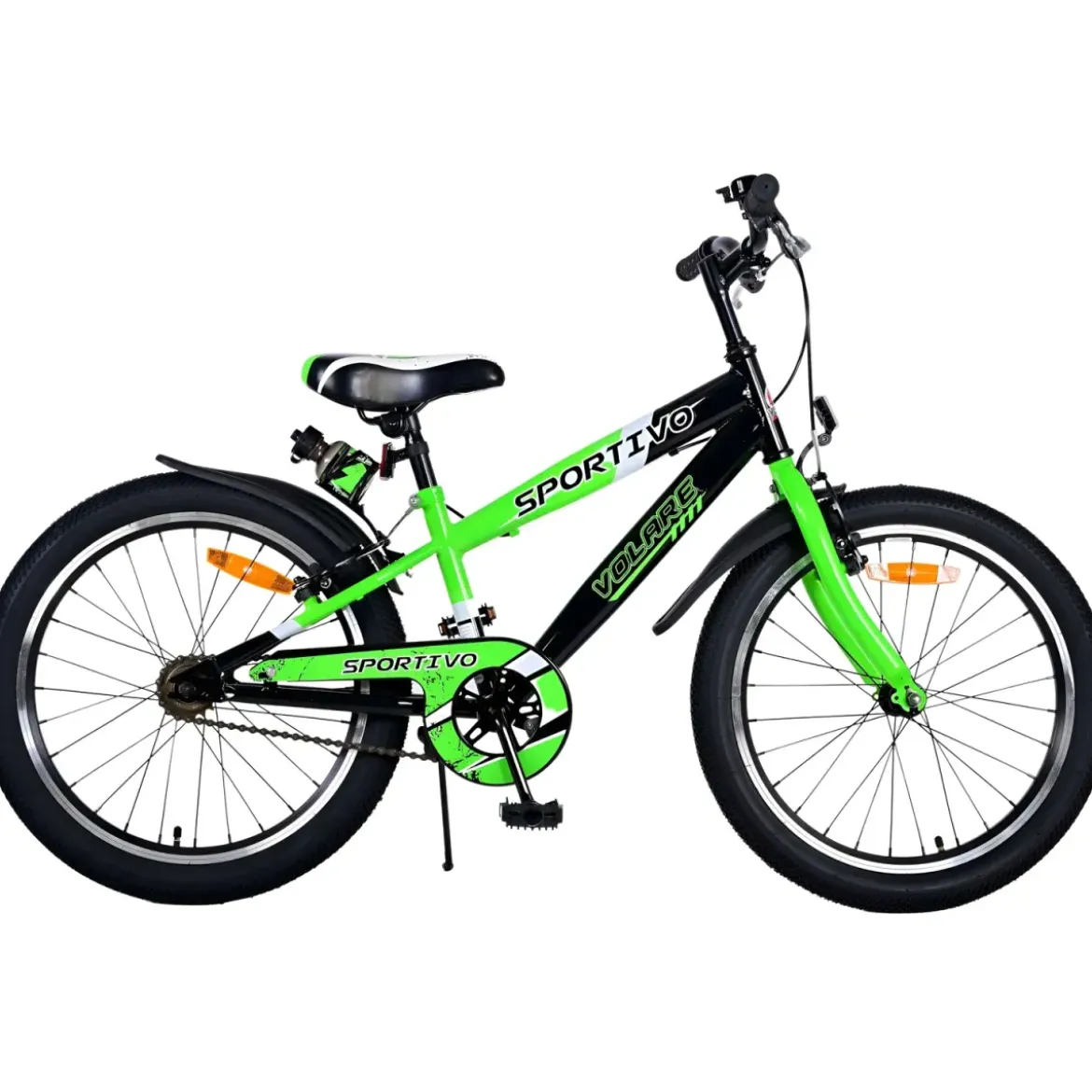 Bicicletta Bambini 20" Sportiva Verde Sportiva Portaborraccia Cavalletto