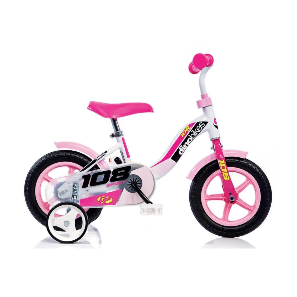 Bicicletta per Bambina 10 Pollici con Rotelle 2 3 4 anni Bici Bimba Dino Bikes
