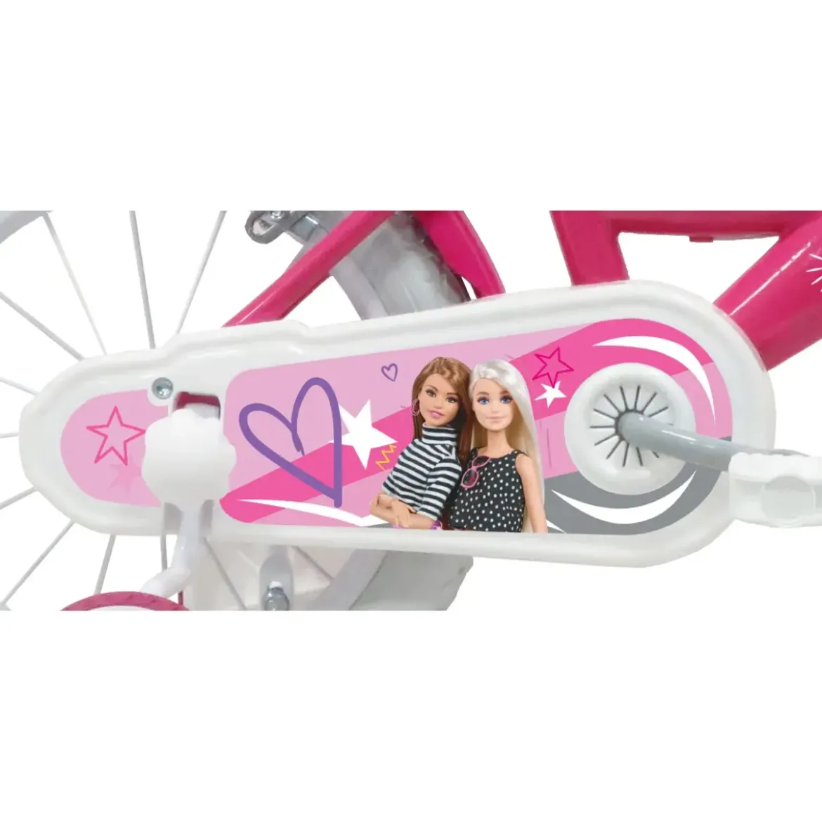Bicicletta per Bambini 16" Barbie Rosa Rotelle Cestino Portabambola
