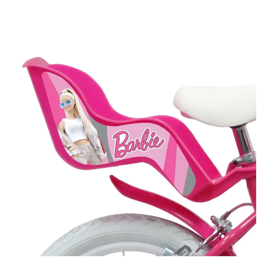 Bicicletta per Bambini 16" Barbie Rosa Rotelle Cestino Portabambola