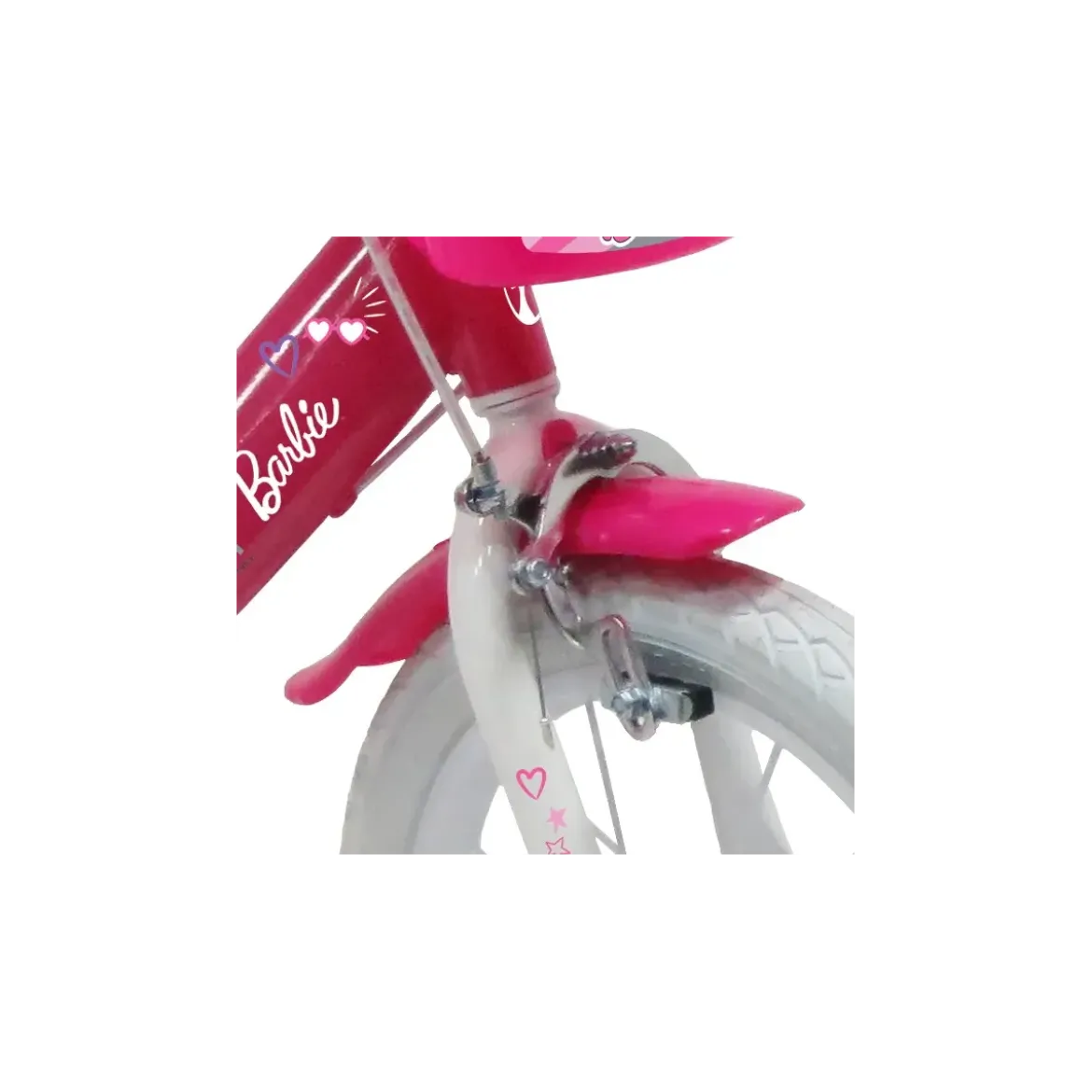 Bicicletta per Bambini 14" Barbie Rosa Rotelle Cestino Portabambola