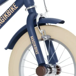 Bicicletta per Bambini 12" Blu Vintage Regolabile con Stabilizzatori
