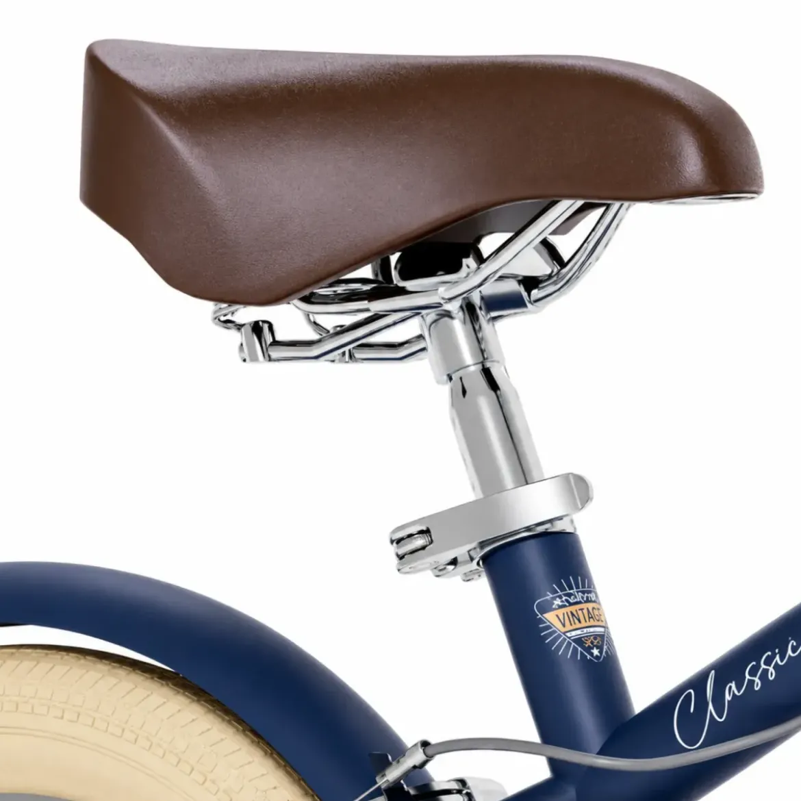Bicicletta per Bambini 12" Blu Vintage Regolabile con Stabilizzatori