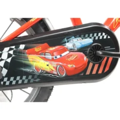 Bicicletta per Bambini 16" Cars Rosso Nero Rotelle Borraccia Trombetta