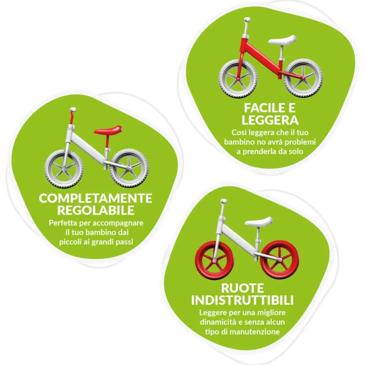 Bicicletta per Bambini Equilibrio Pink Fox Rosa Senza Pedali 2-3 Anni