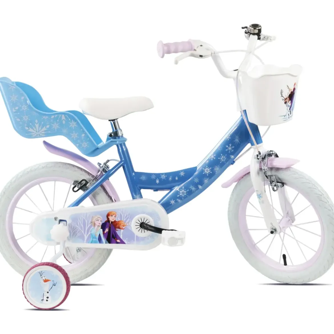 Bicicletta per Bambini 14" Frozen Disney Azzurro Cestino Portabambola