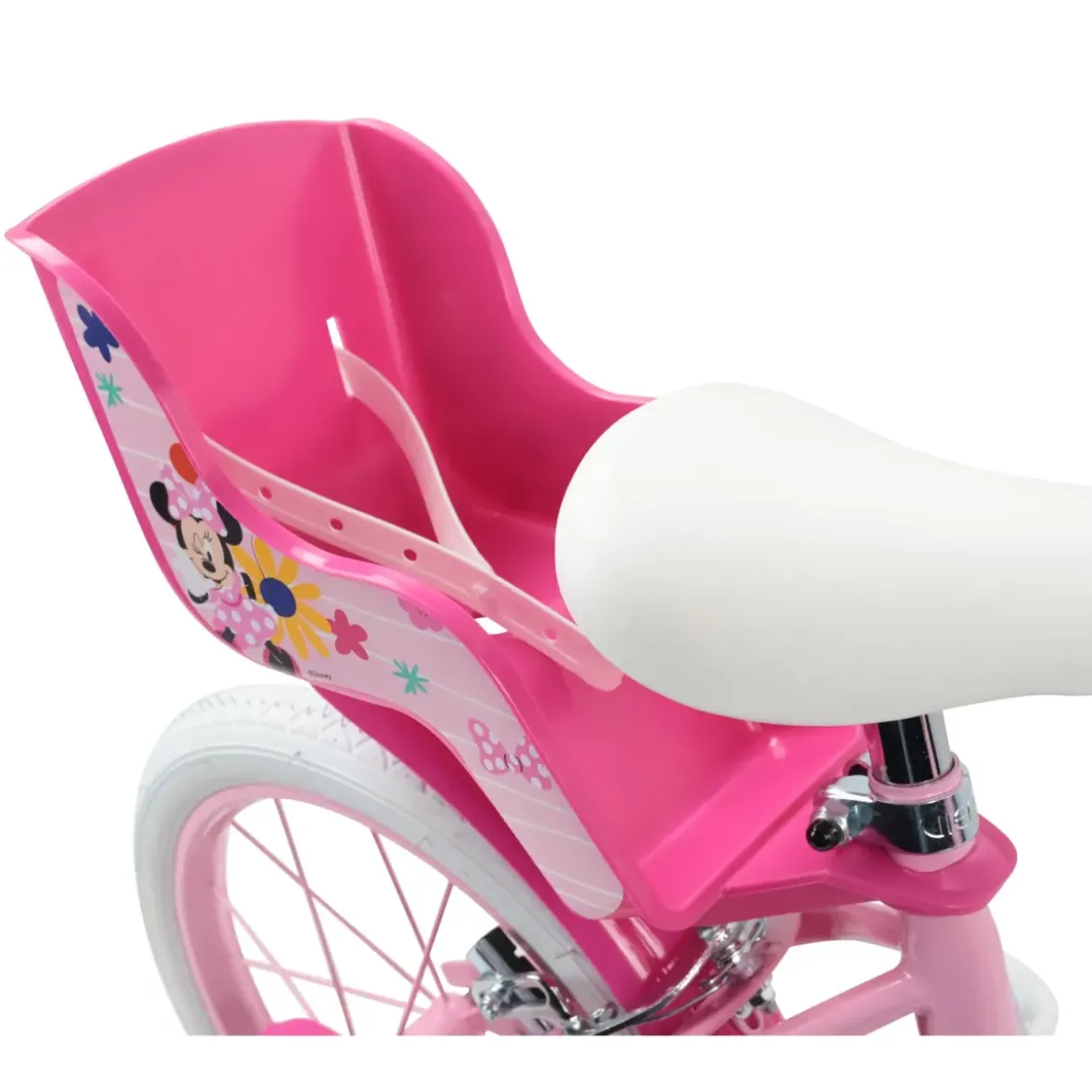 Bicicletta per Bambini 16" Minnie Disney Rosa Cestino Portabambola