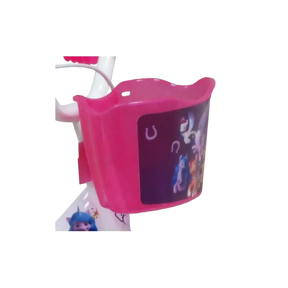 Bicicletta per Bambini My Little Pony 12" Bianco Rosa Rotelle Cestino