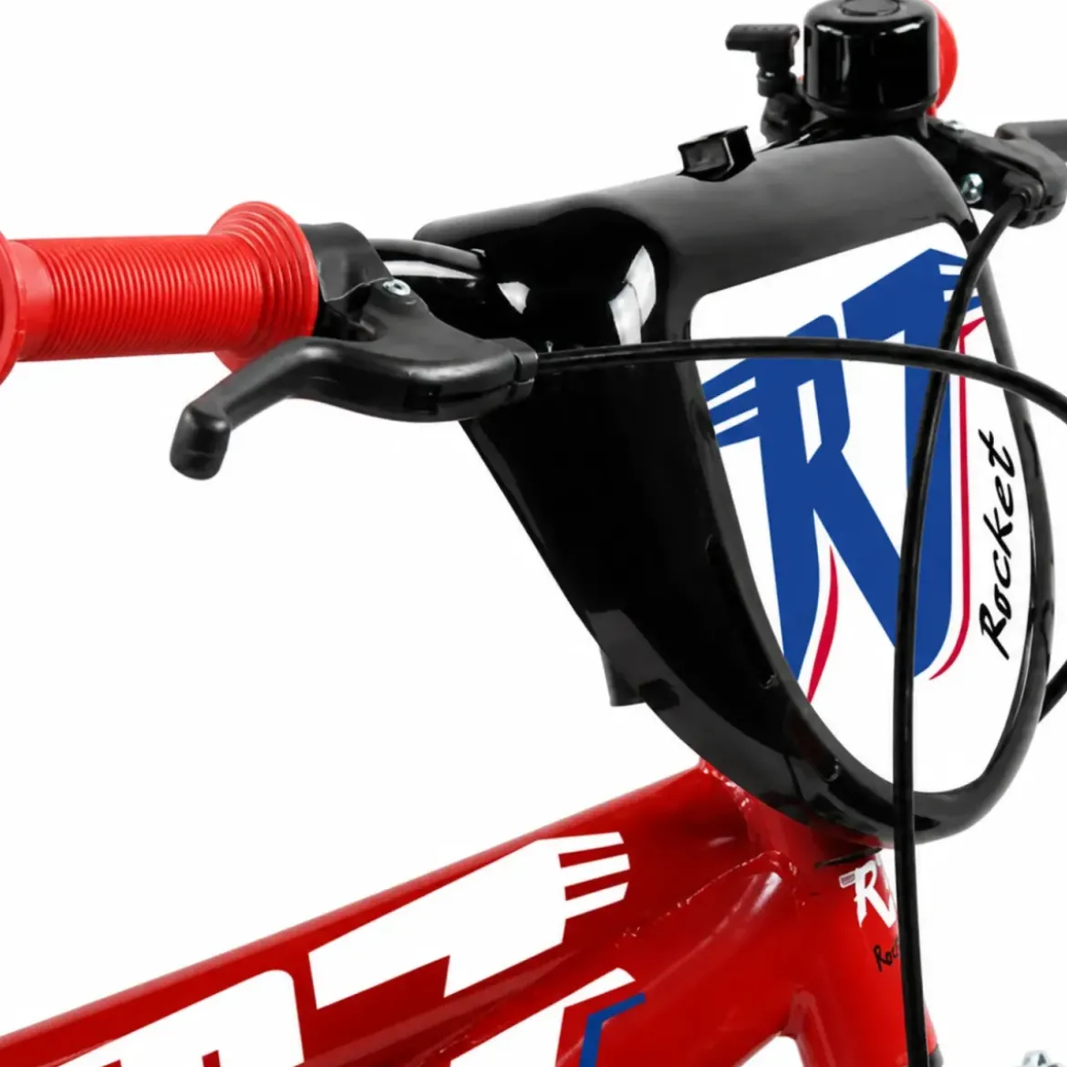 Bicicletta per Bambini 16" Rosso Rocket Rotelle Borraccia Trombetta