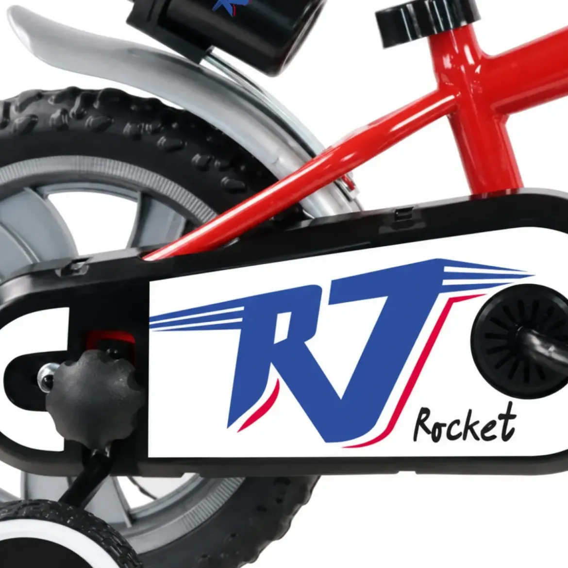 Bicicletta per Bambini 12" Rosso Rocket Rotelle Borraccia Trombetta