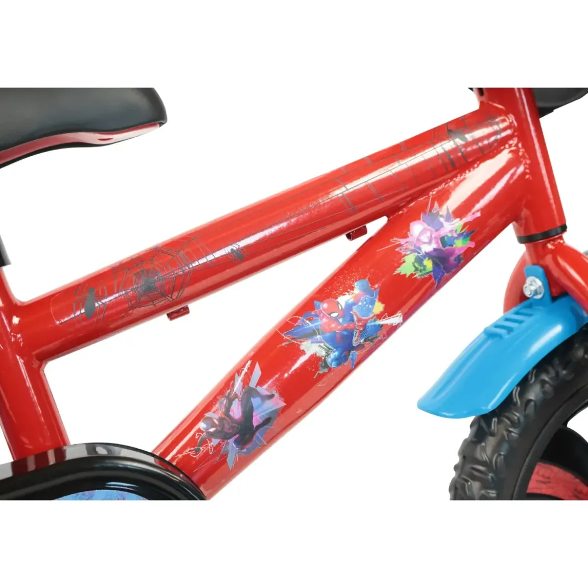 Bicicletta per Bambini Spiderman Marvel 12" Rosso Rotelle Removibili