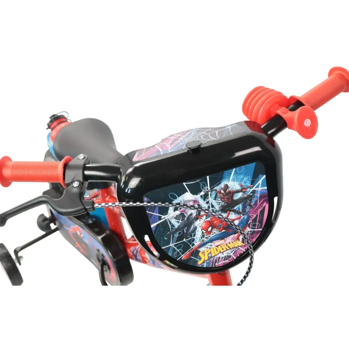 Bicicletta per Bambini Spiderman Marvel 12" Rosso Rotelle Removibili