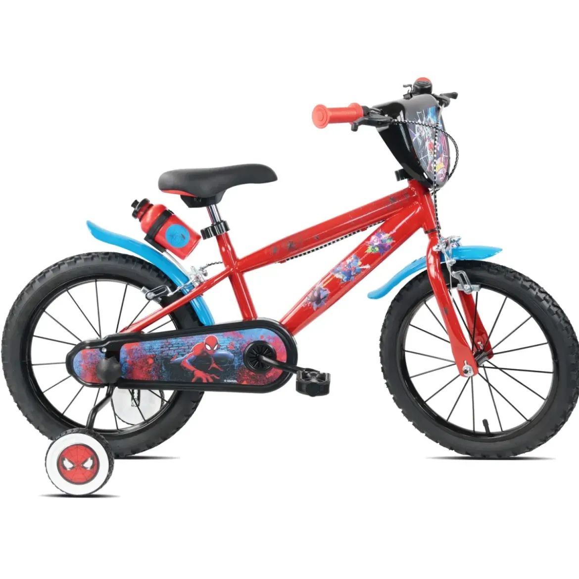 Bicicletta per Bambini Spiderman Marvel 16" Rosso Rotelle Removibili