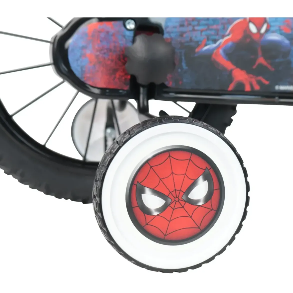 Bicicletta per Bambini Spiderman Marvel 14" Rosso Rotelle Removibili