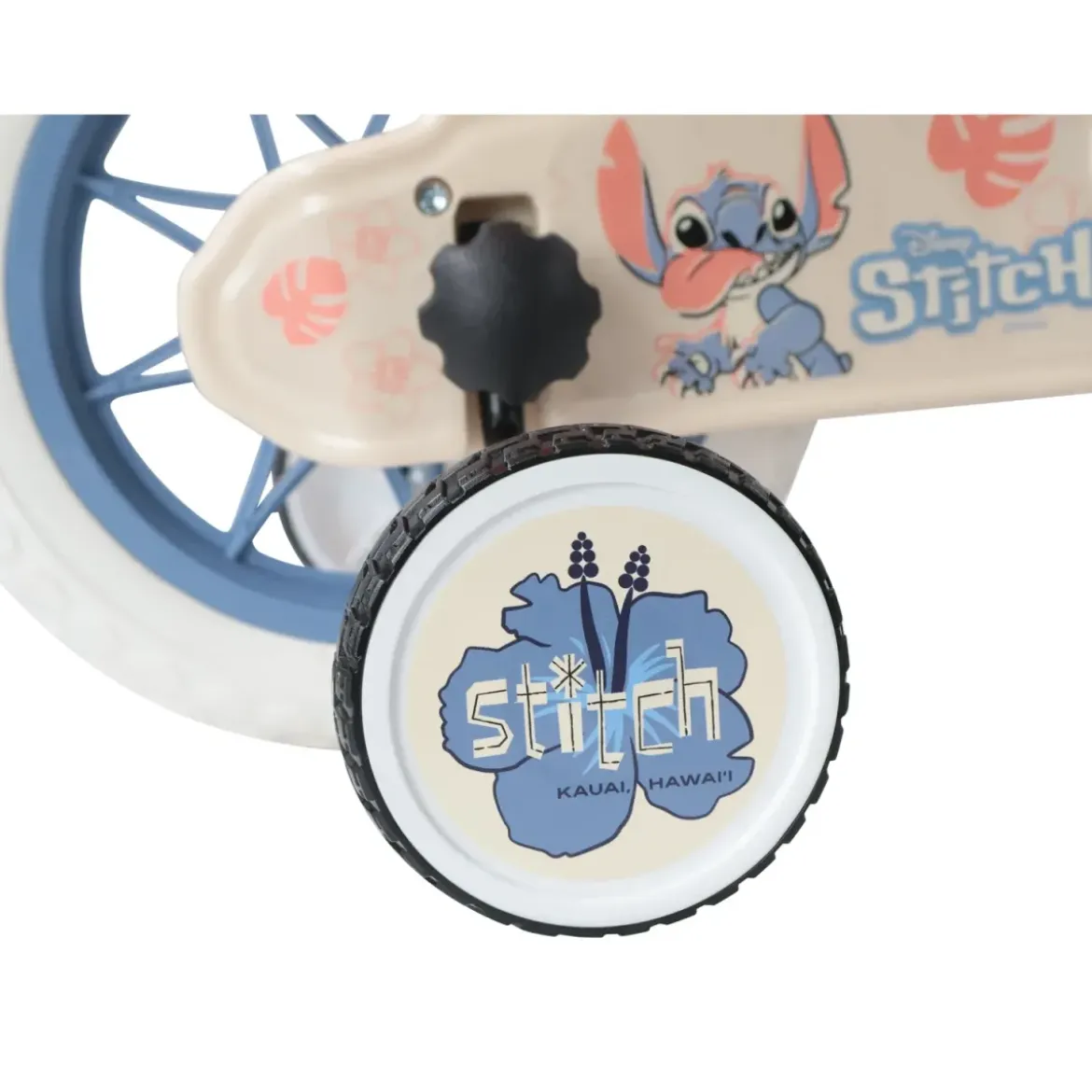 Bicicletta per Bambini 12" Stitch Disney Beige con Rotelle Removibili
