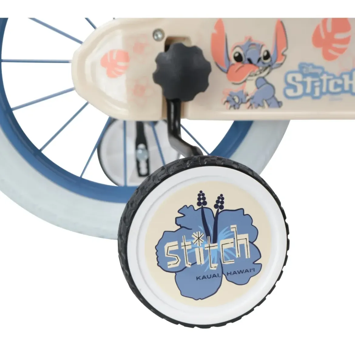 Bicicletta per Bambini 16" Stitch Disney Beige con Rotelle Removibili