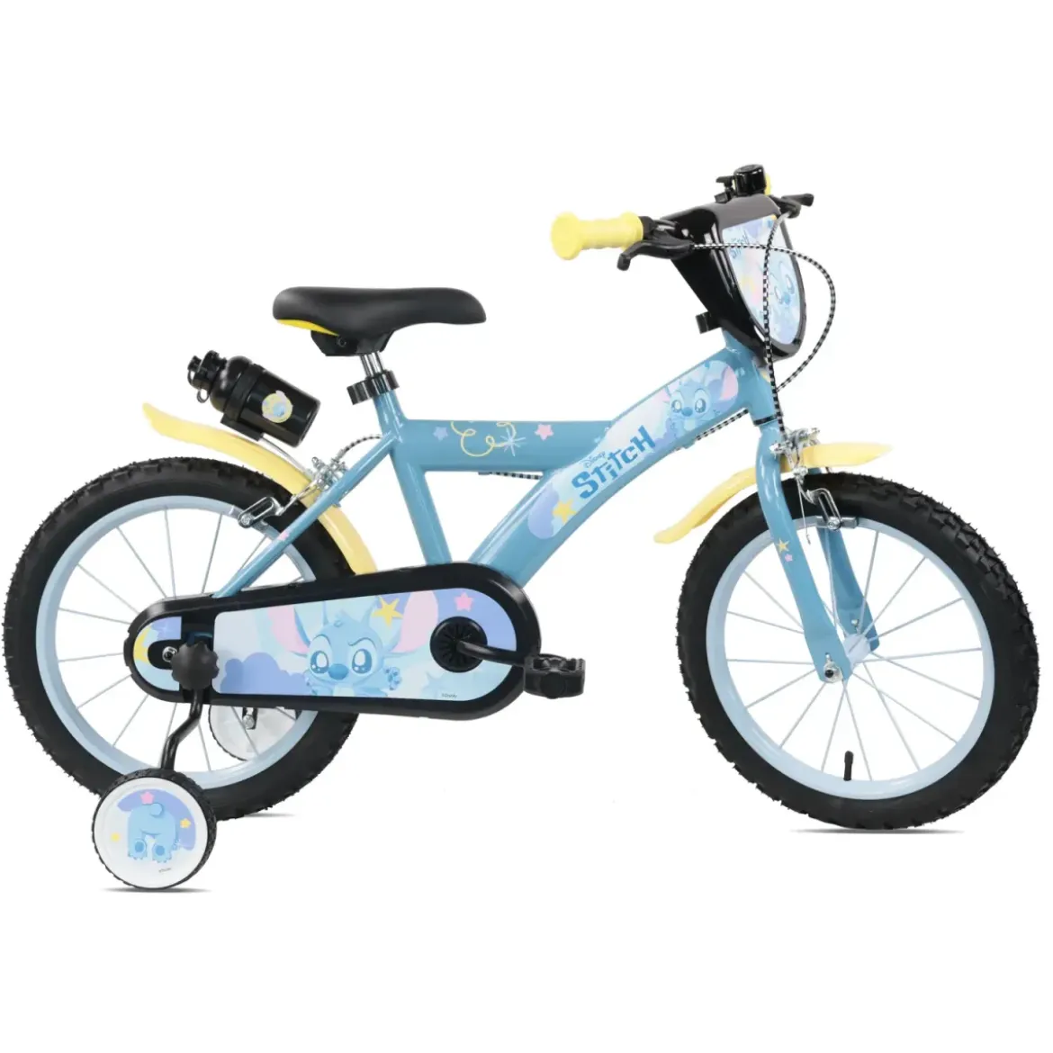 Bicicletta per Bambini 16" Stitch Disney Rotelle Removibili Acciaio