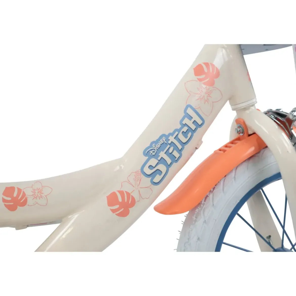 Bicicletta per Bambini 14" Stitch Disney Beige con Rotelle Removibili