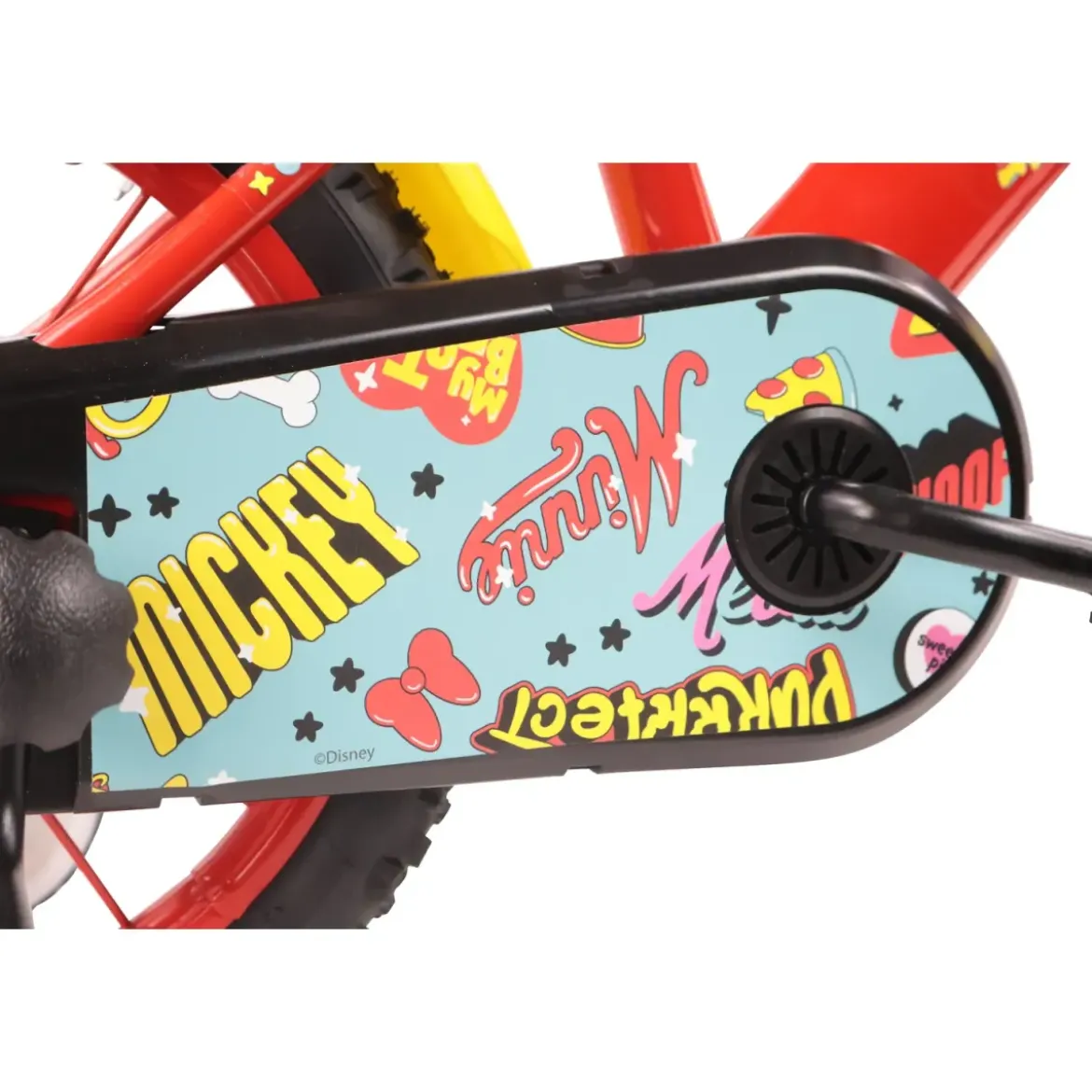 Bicicletta per Bambini 14" Topolino Disney Rosso Rotelle Borraccia