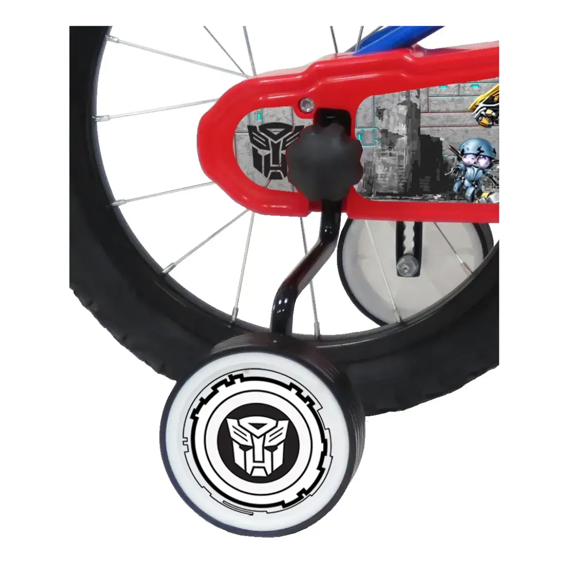 Bicicletta per Bambini 16" Transformers Rosso Blu Rotelle Borraccia