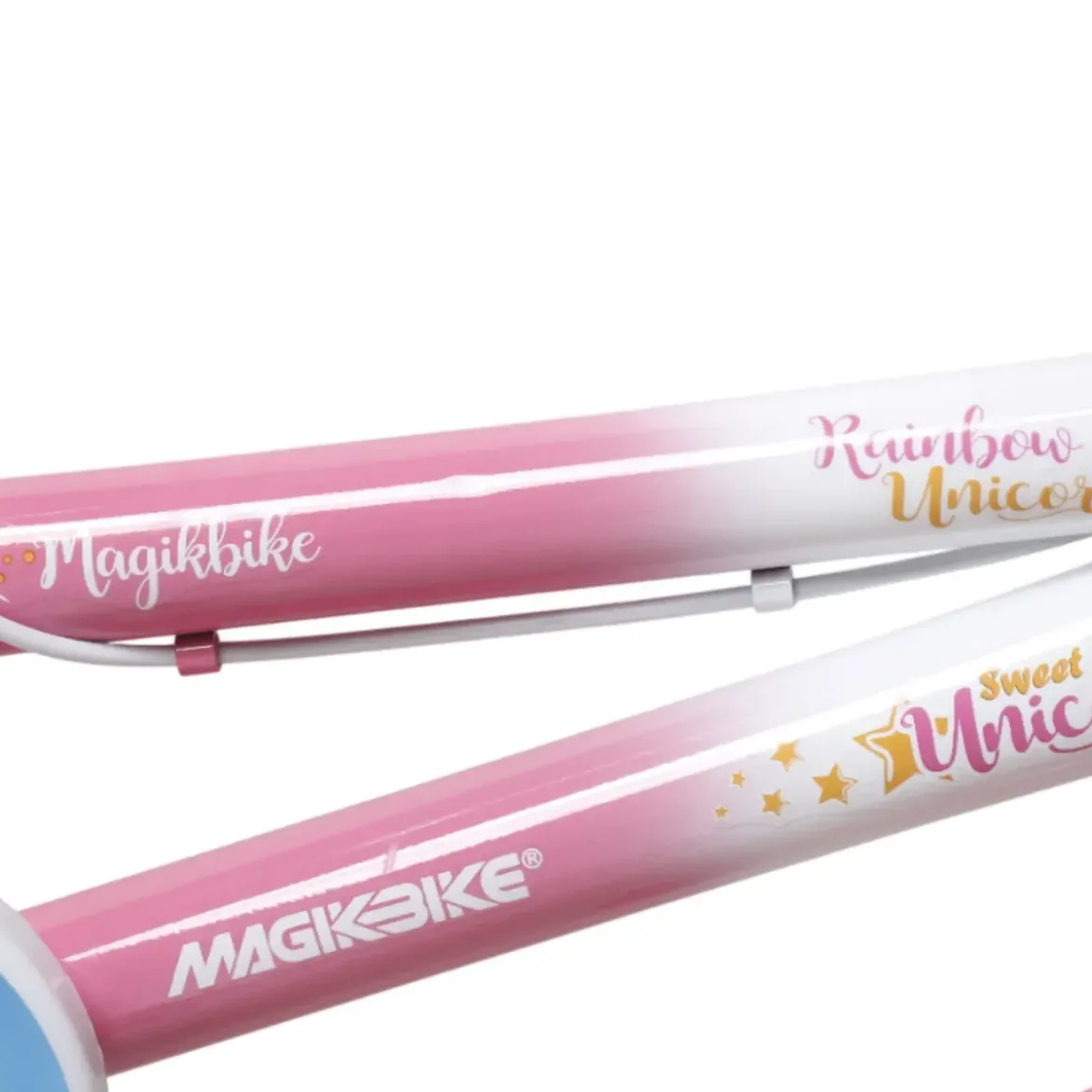 Bicicletta per Bambini 12" Unicorno Rosa Bianco con Rotelle Cestino