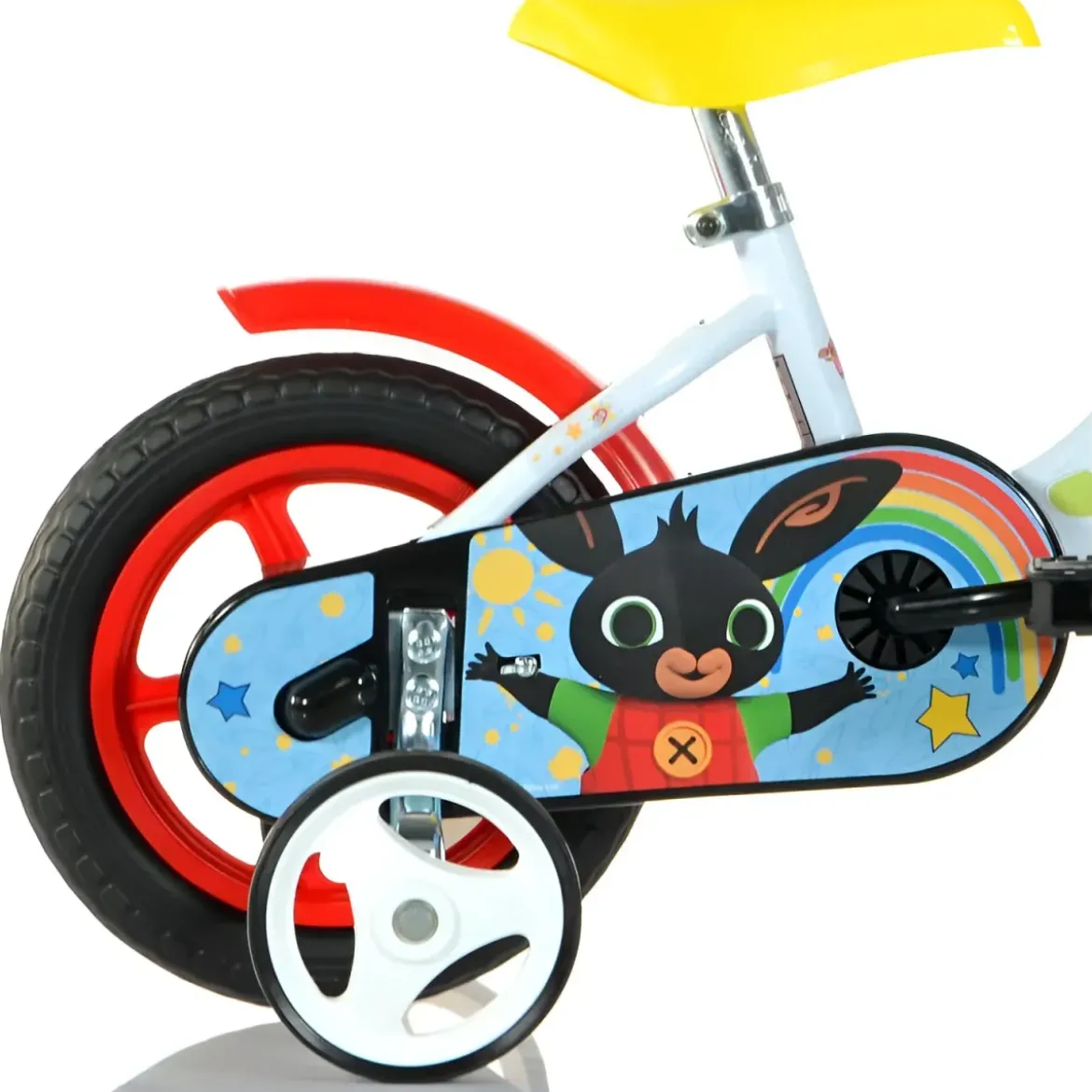 Bicicletta Rotelle Bing 10" per Bambini Bianco Senza Freni Gomme EVA
