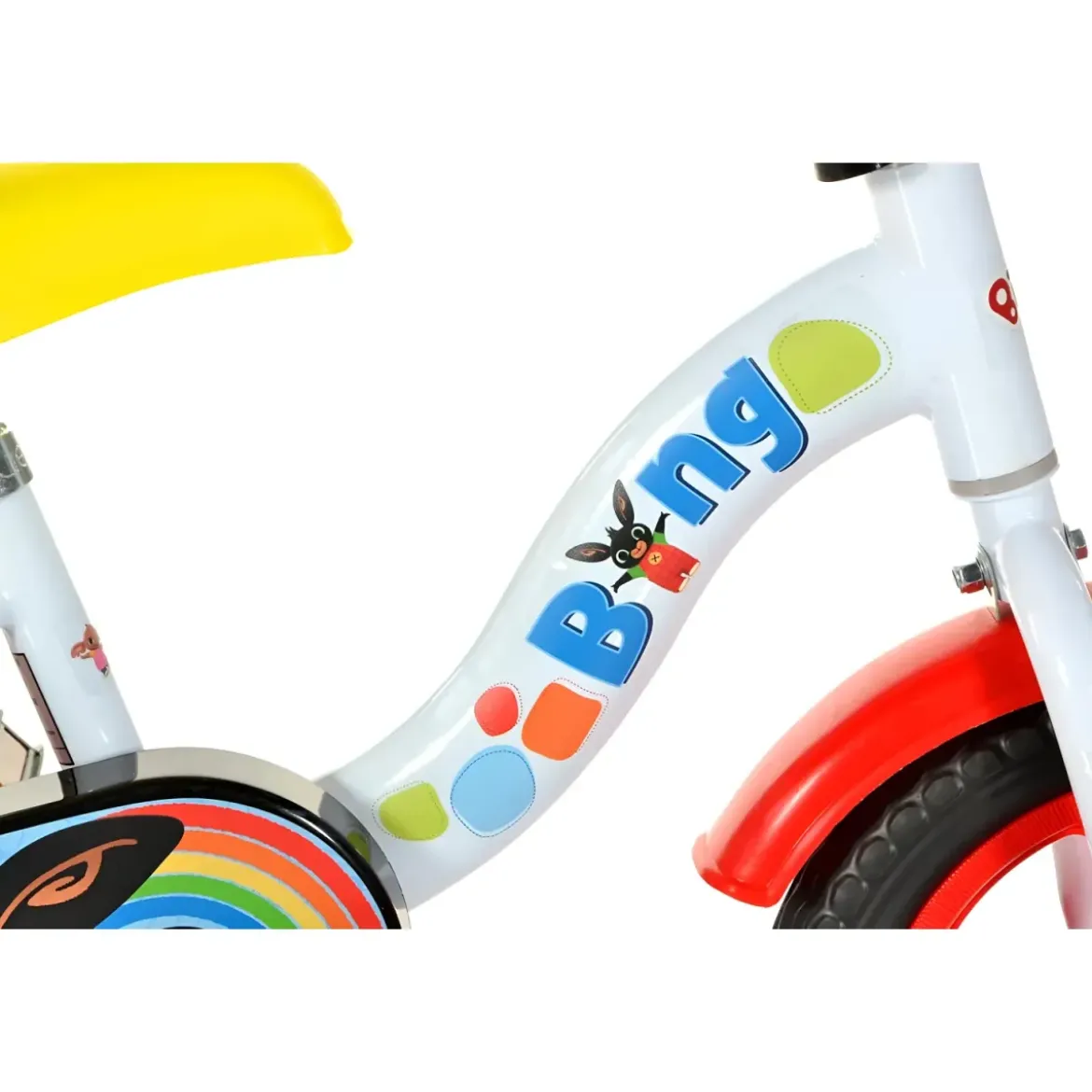 Bicicletta Rotelle Bing 10" per Bambini Bianco Senza Freni Gomme EVA