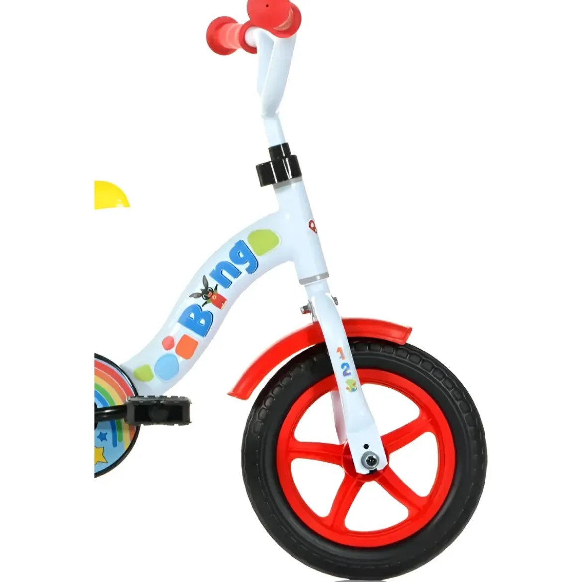 Bicicletta Rotelle Bing 10" per Bambini Bianco Senza Freni Gomme EVA