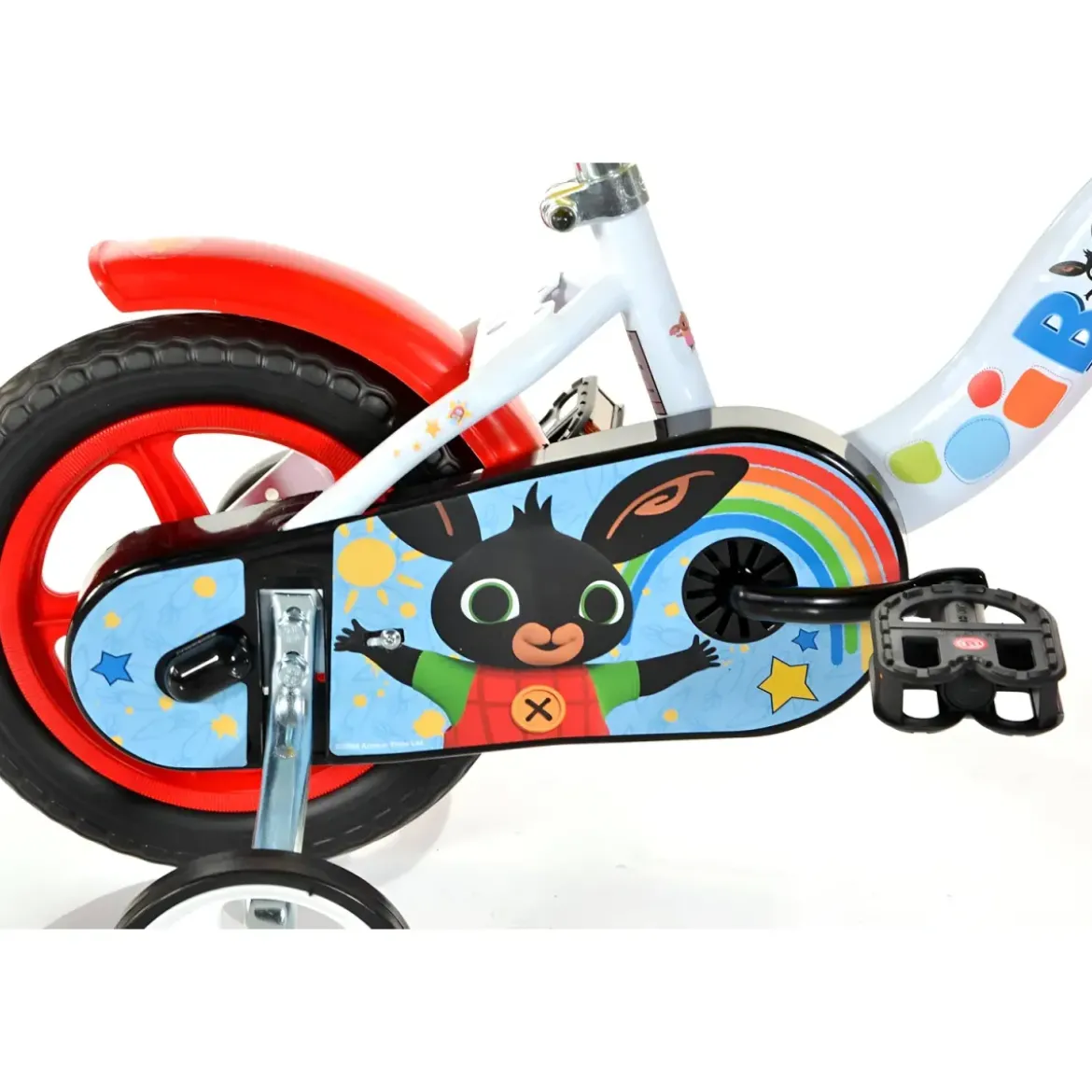 Bicicletta Rotelle Bing 10" per Bambini Bianco Senza Freni Gomme EVA