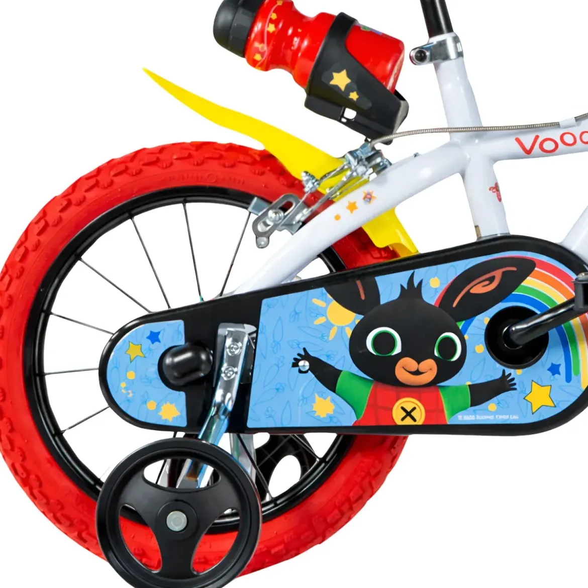 Bicicletta Rotelle Bing 14" per Bambini Bianco Porta Borraccia Gomma EVA