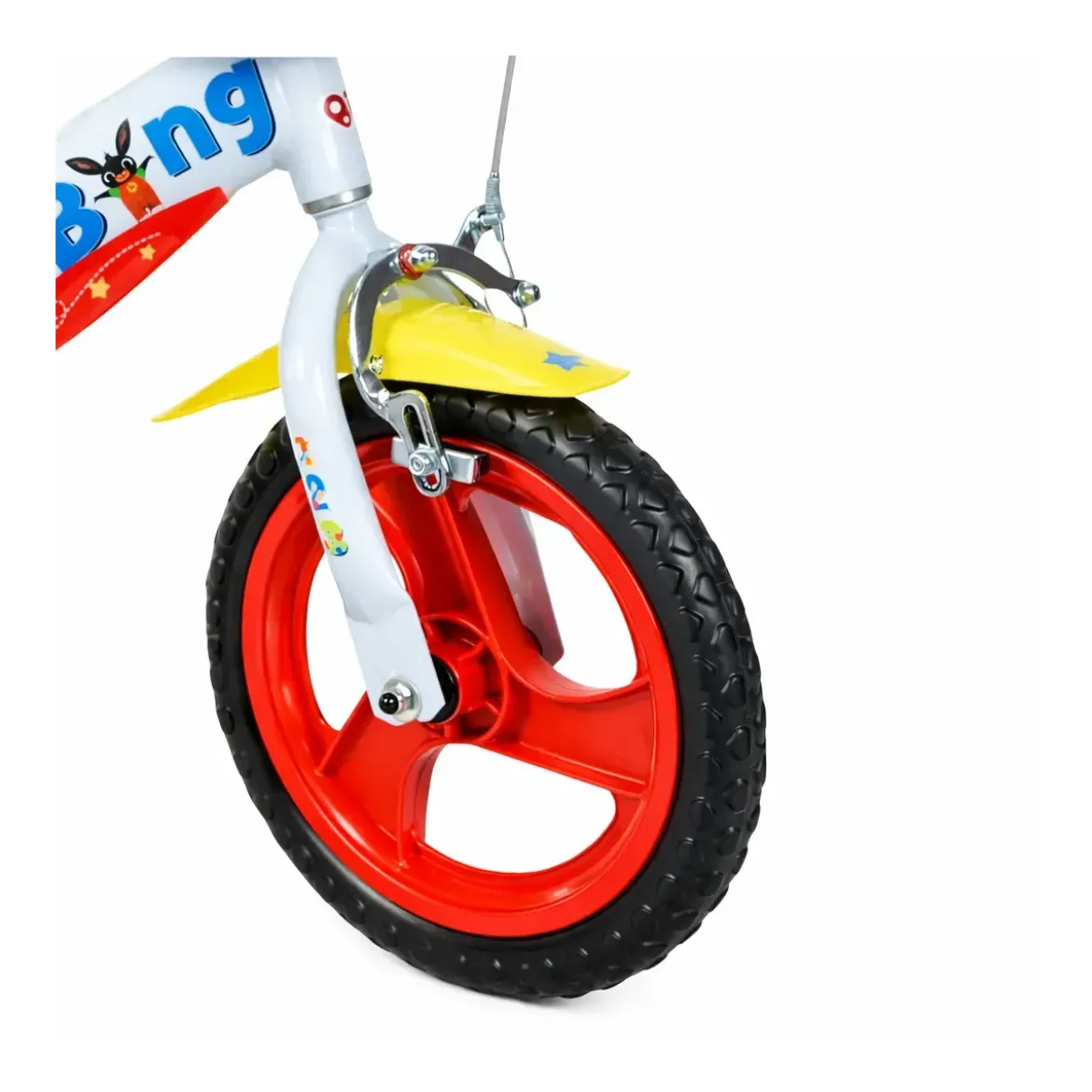 Bicicletta Rotelle Bing 12" per Bambini Bianco Porta Borraccia Gomma EVA