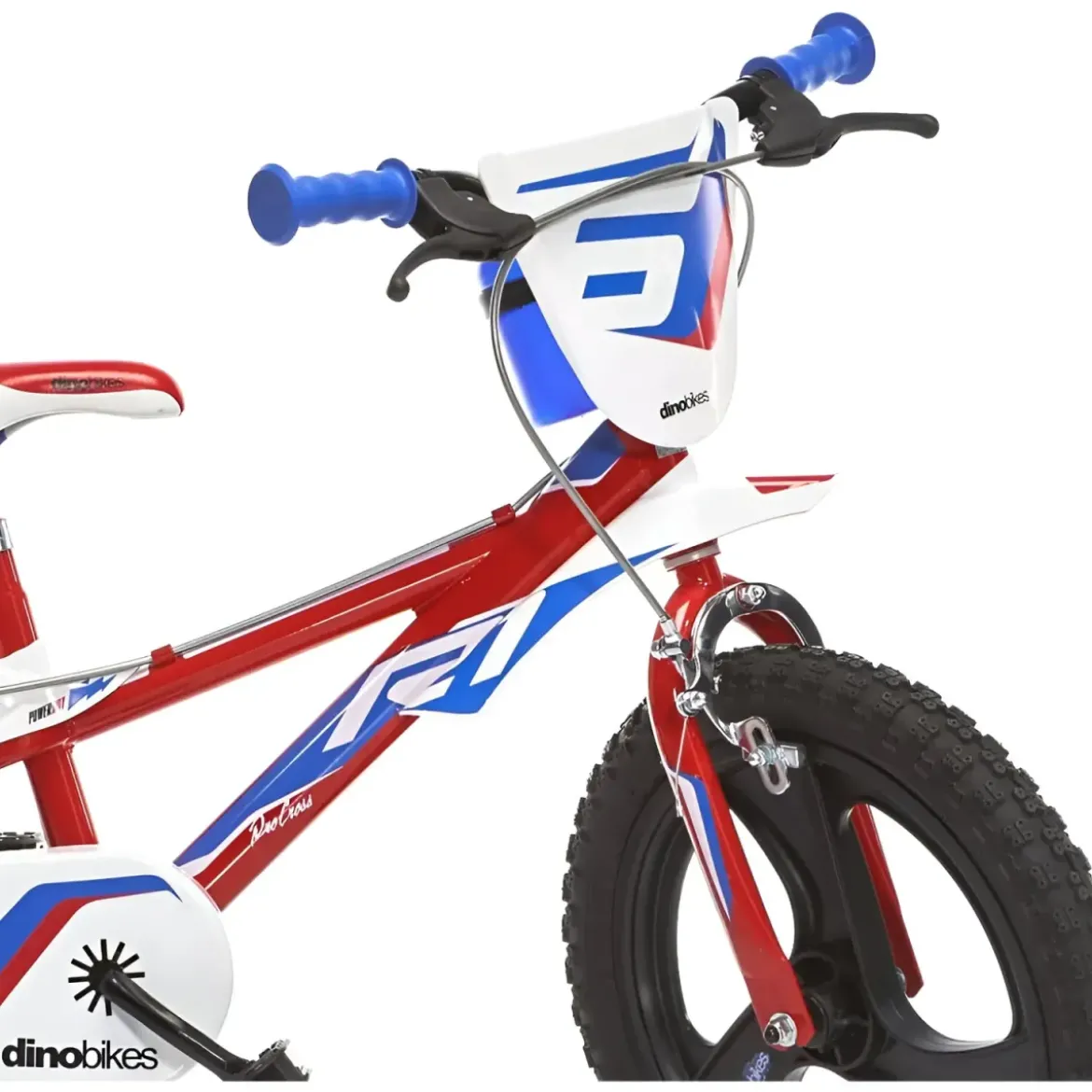 Bicicletta Rotelle per Bambini 14" Gomme Gonfiabili 2 Freni Blu Rosso