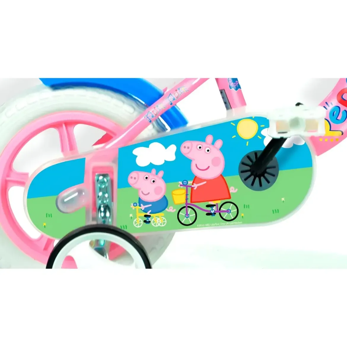 Bicicletta Rotelle 10" per Bambine Peppa Pig Rosa con Clacson Gomme EVA