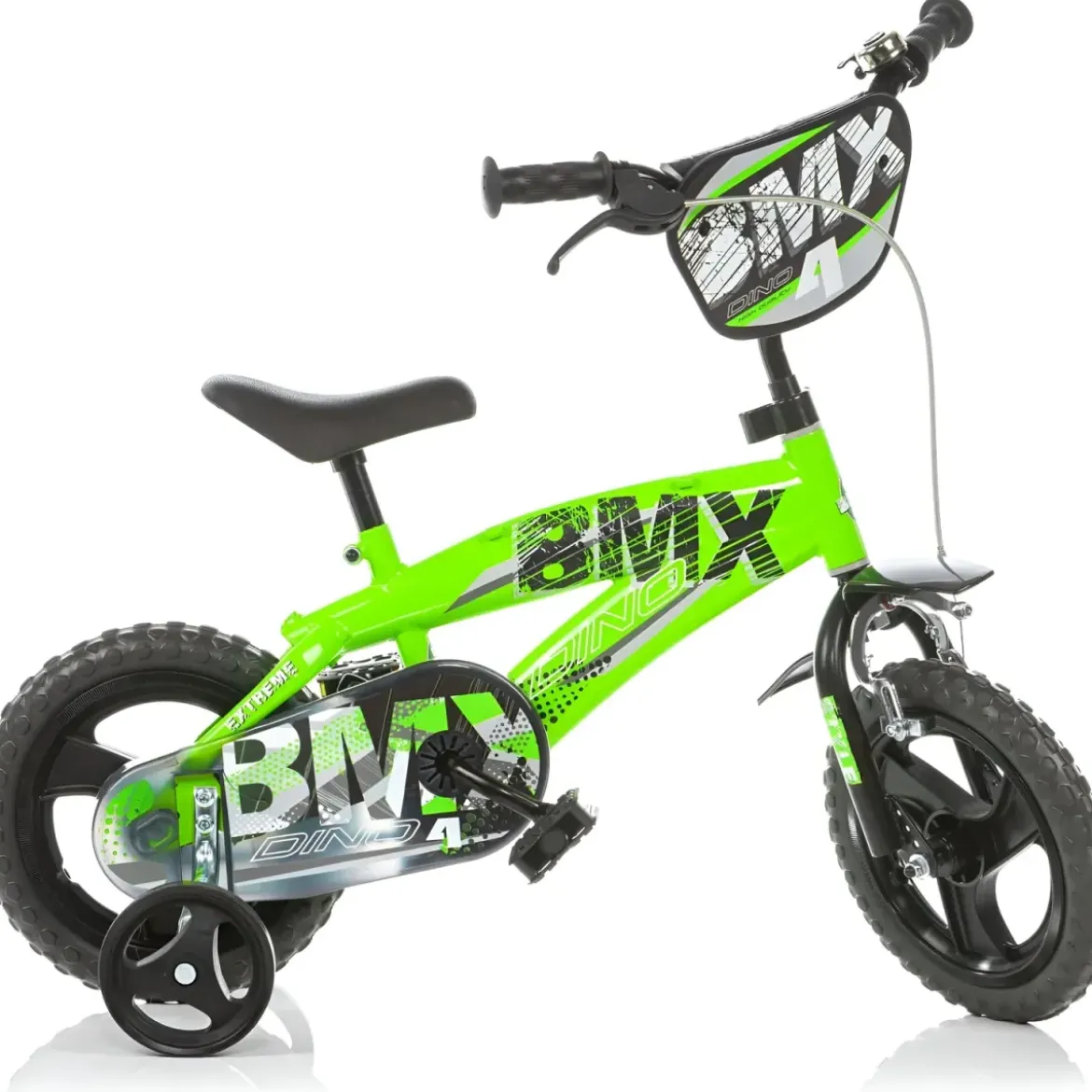 Bicicletta Rotelle per Bambini 12" BMX Verde con Freno Anteriore