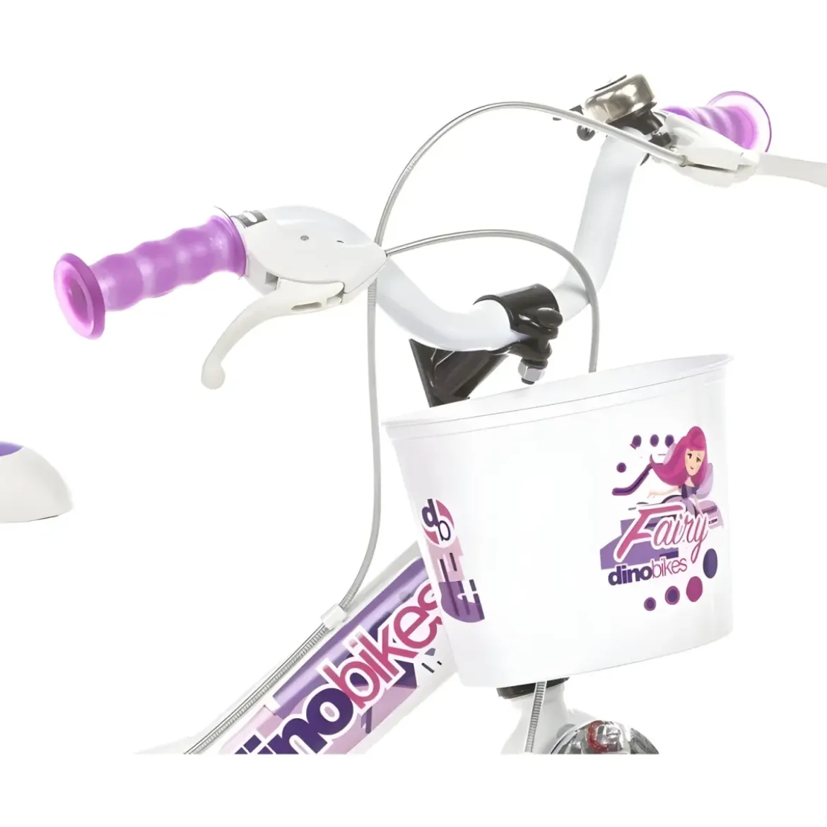 Bicicletta Rotelle per Bambine 12" Fairy Bianco Telaio Acciaio 2 Freni