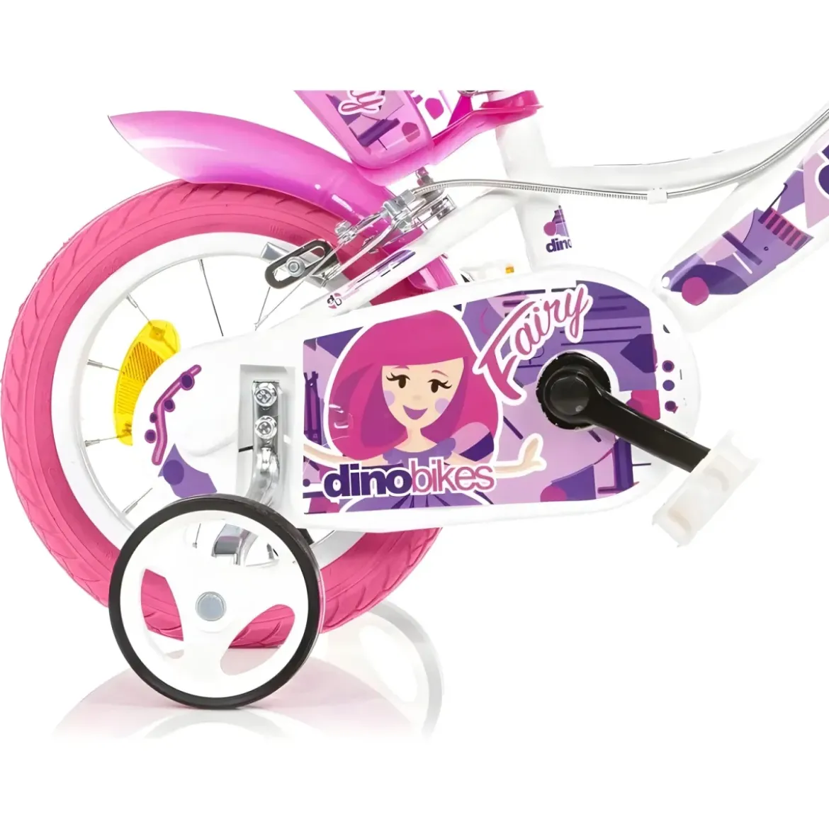 Bicicletta Rotelle per Bambine 12" Fairy Bianco Telaio Acciaio 2 Freni