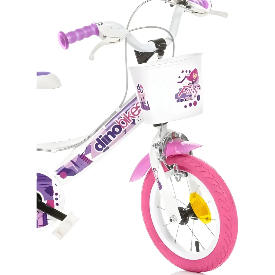 Bicicletta Rotelle per Bambine 12" Fairy Bianco Telaio Acciaio 2 Freni
