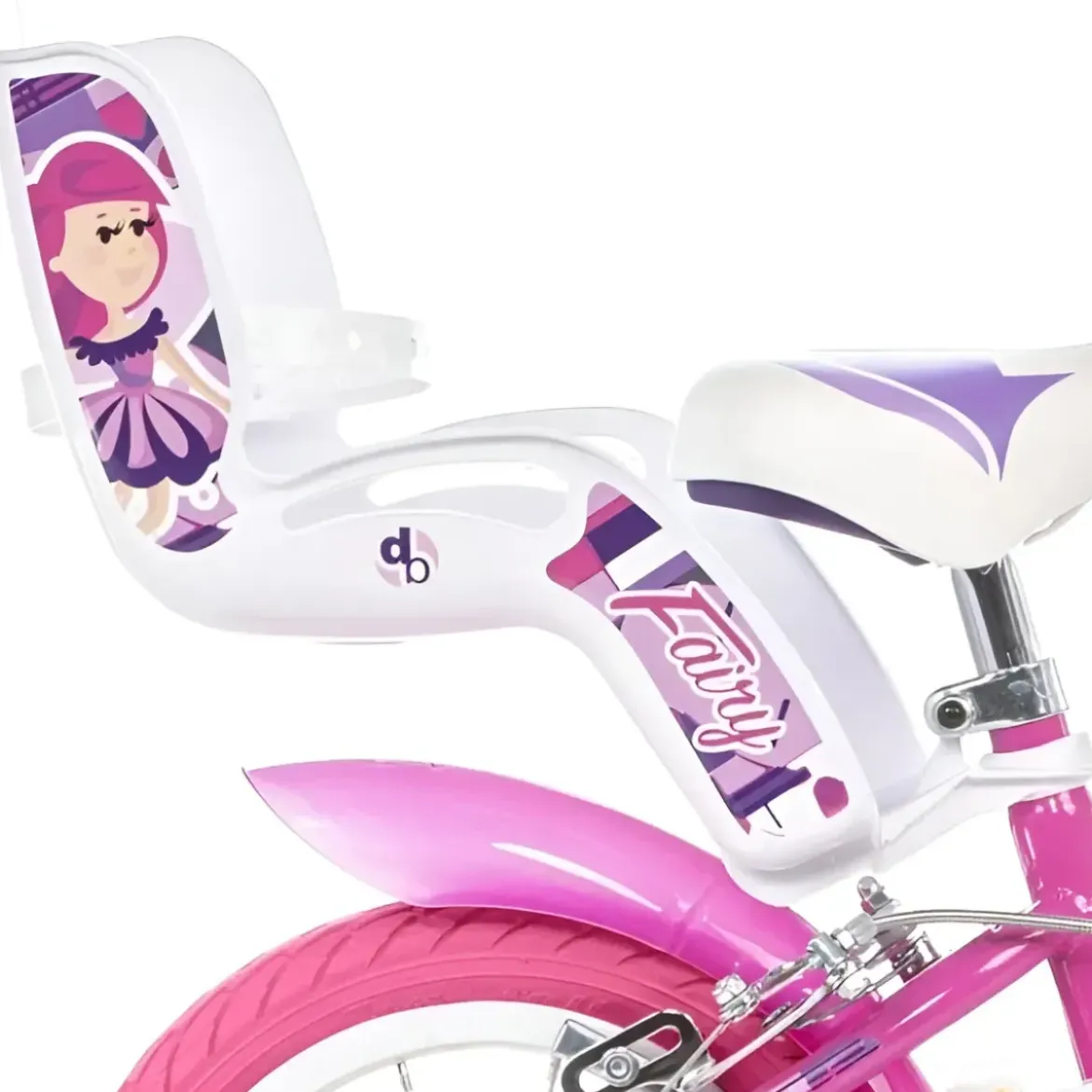 Bicicletta Rotelle per Bambine 12" Fairy Rosa Telaio Acciaio 2 Freni