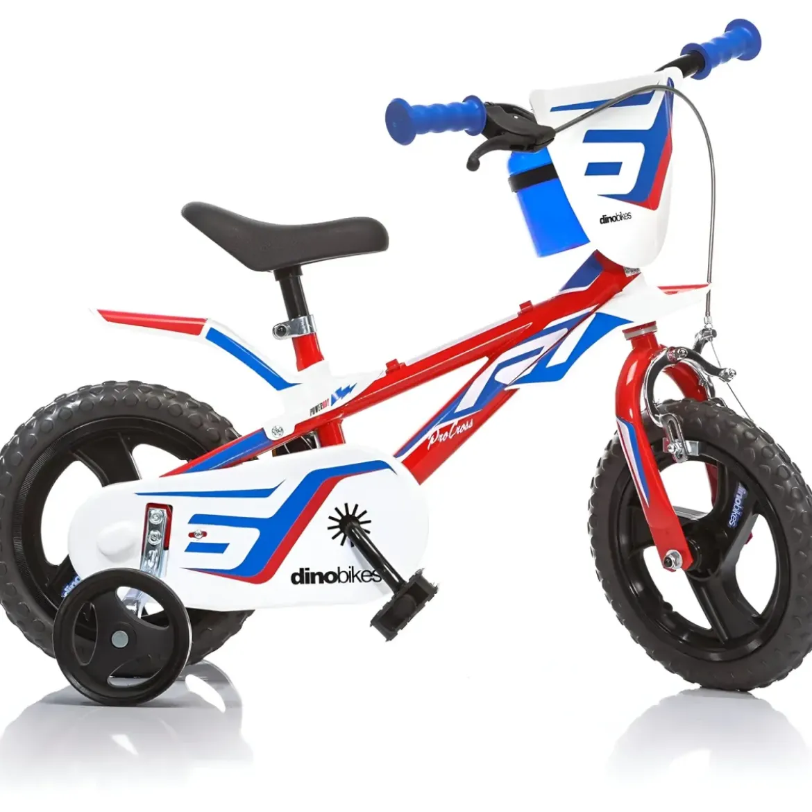 Bicicletta Rotelle per Bambini 12" Freno Anteriore Gomma EVA Blu Rosso