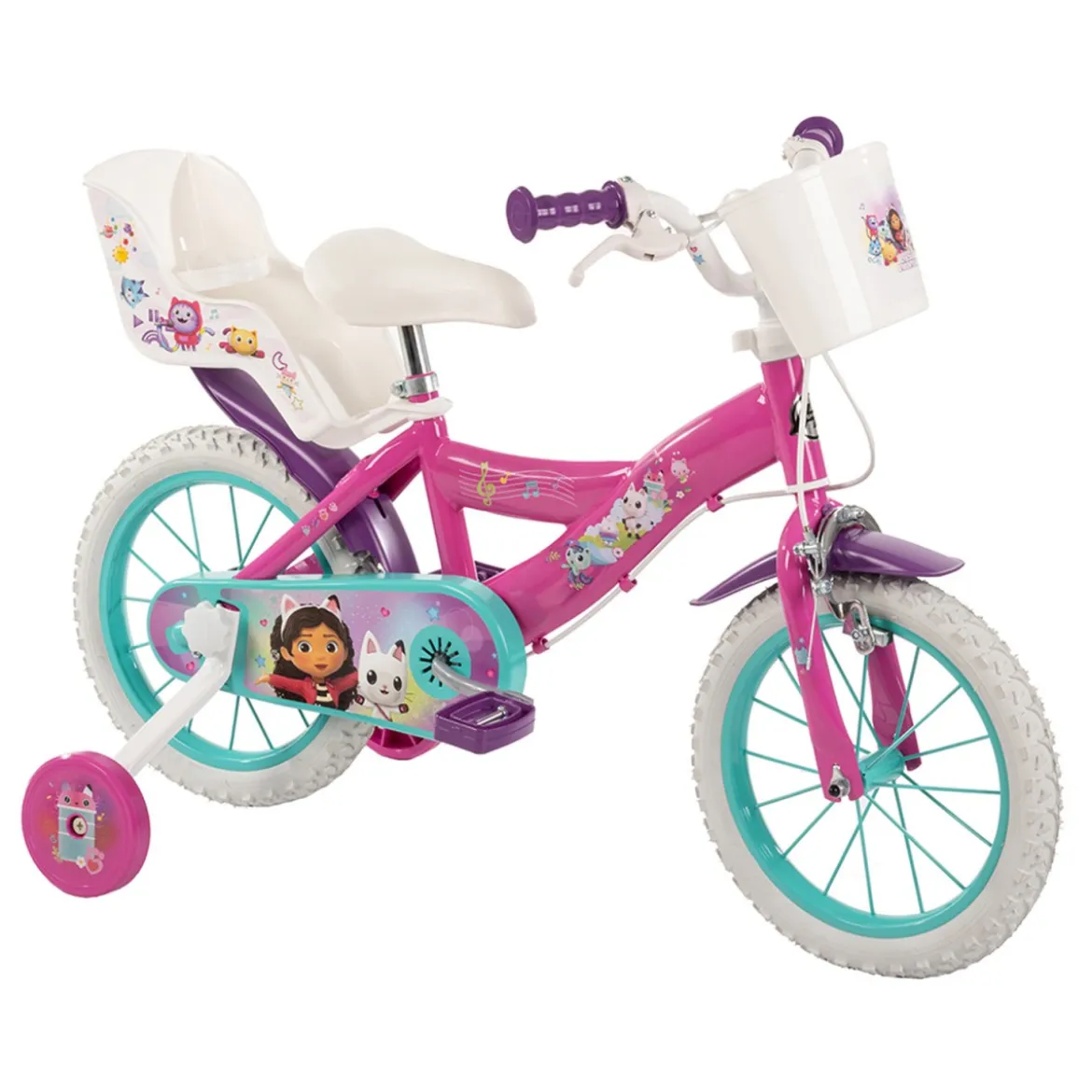 Bicicletta Ruota 14 Pollici da Bambino Gabby Dollhouse Bici con Rotelle