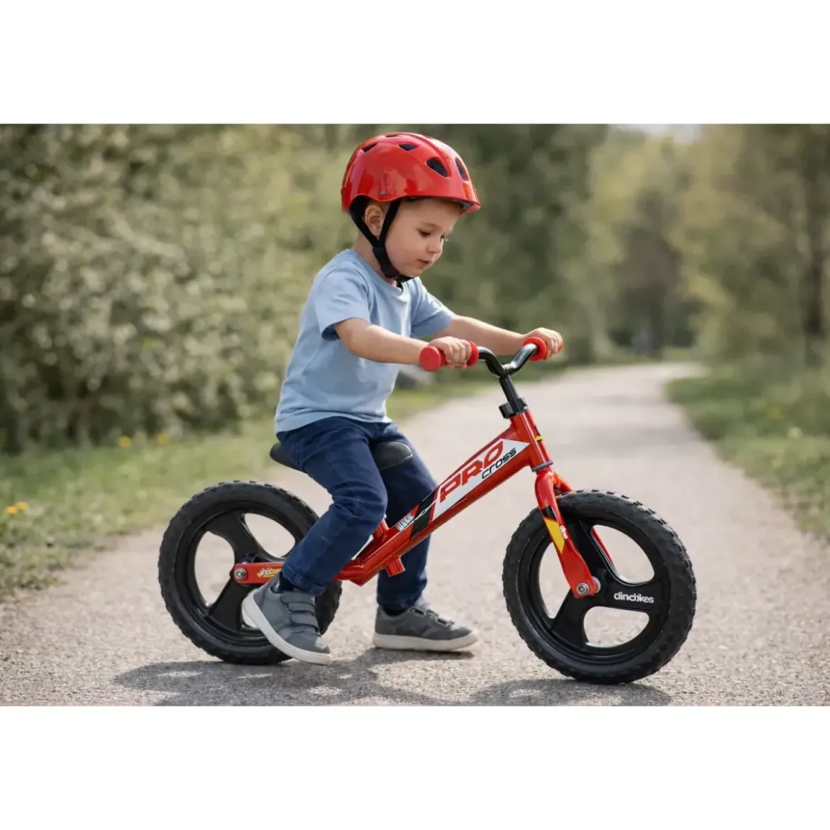 Bicicletta Senza Pedali 12" per Bambini in Acciaio Rosso Balance Bike