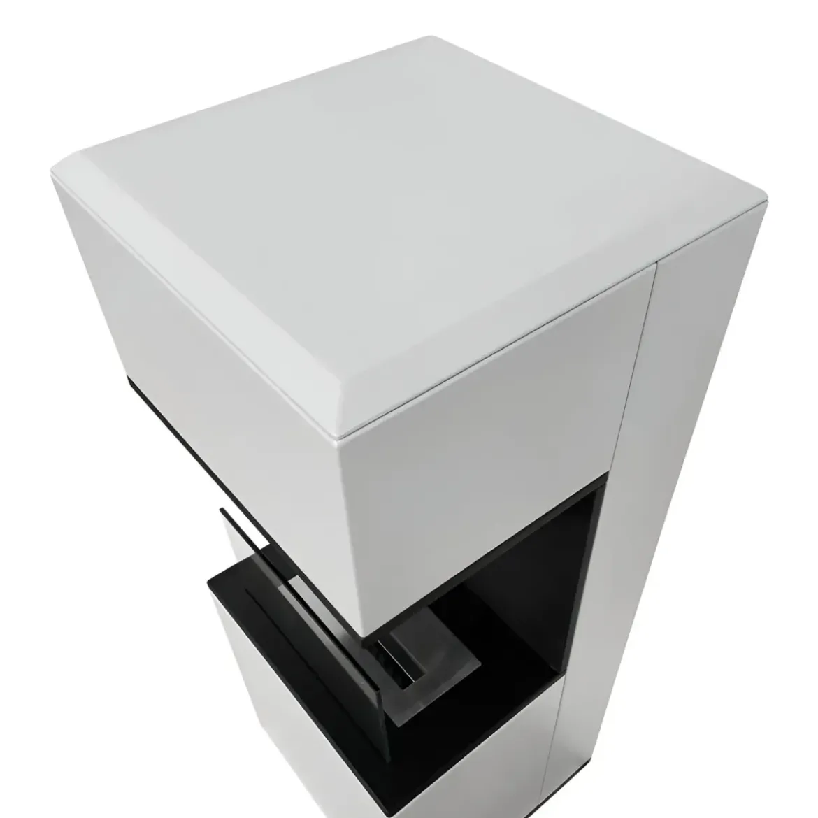 Biocamino da Pavimento con Bruciatore 1,2L Bianco 3,2kW Acciaio Inox