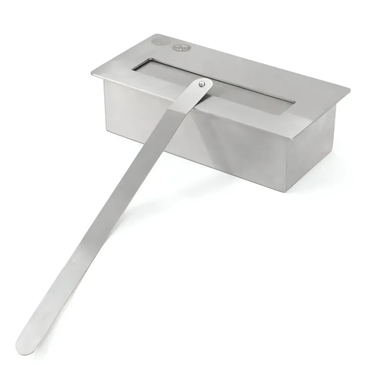 Biocamino da Pavimento con Bruciatore 1,2L Bianco 3,2kW Acciaio Inox