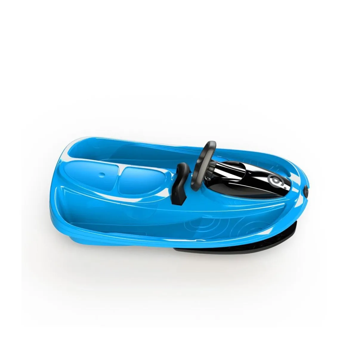 Bob Biposto Stratos Blu con Volante e Freno a Molla Slittino Neve Max 120kg