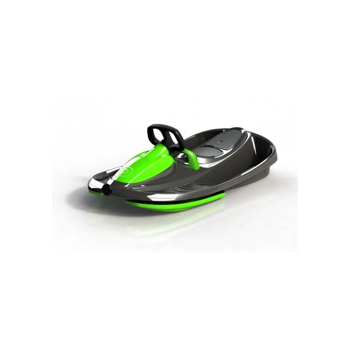 Bob Doppio Stratos Freno Volante Nero 2 Posti Slitta Slittino da Neve Max 120kg