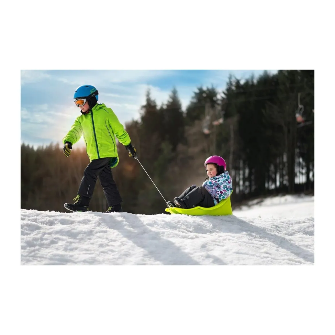 Bob Neve Bambini 74x38 cm con Schienale Alto e Cintura Sicurezza