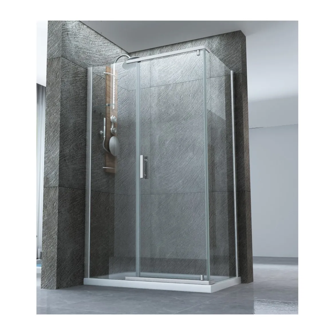 Box Cabina Doccia Anta Battente 70 80 90 100 120 140 Parete Fissa 8mm Cristallo