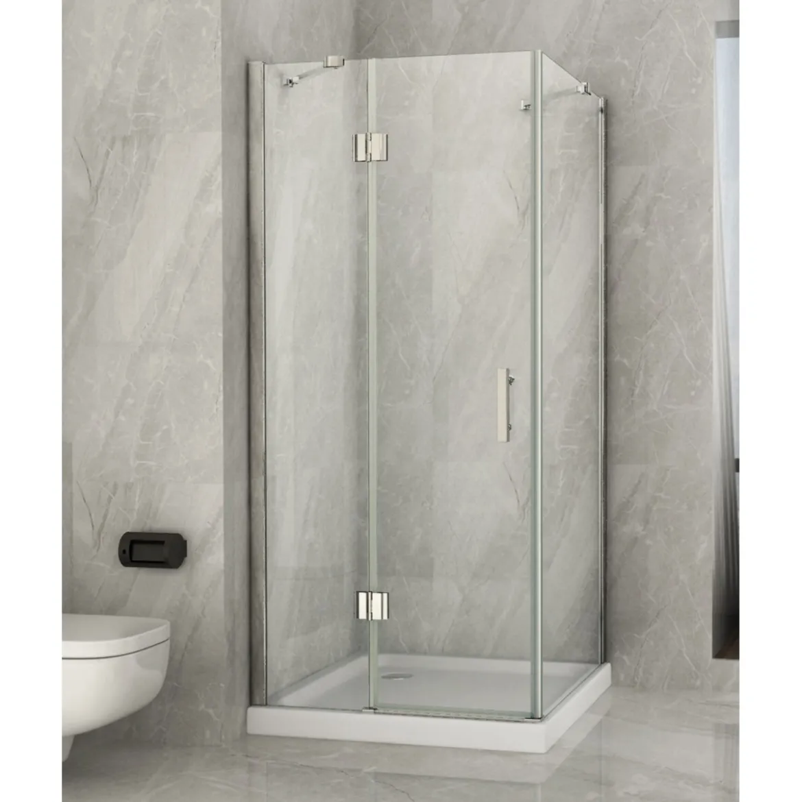 Box Cabina Doccia Anta Battente 80 90 100 120 140 Fissa Angolare 8mm Cristallo